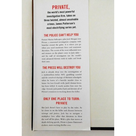 Private by James Patterson and Maxine Paetro 2010 Hardcover Jacket - Picture 4 of 6